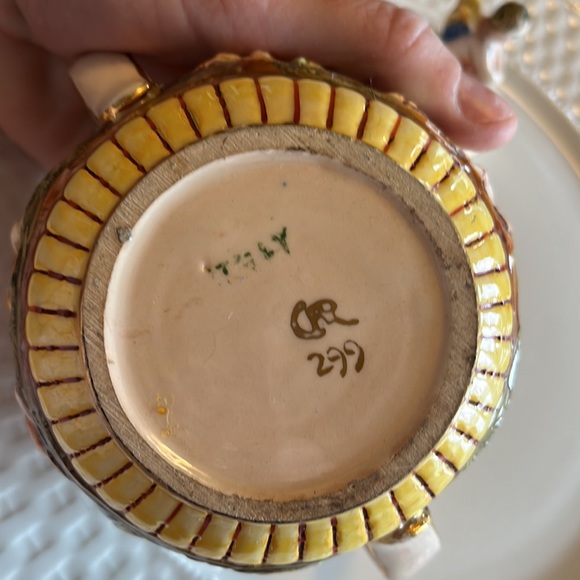 Cherubs Sugar Bowl Only Marked Italy - Picture 5 of 8